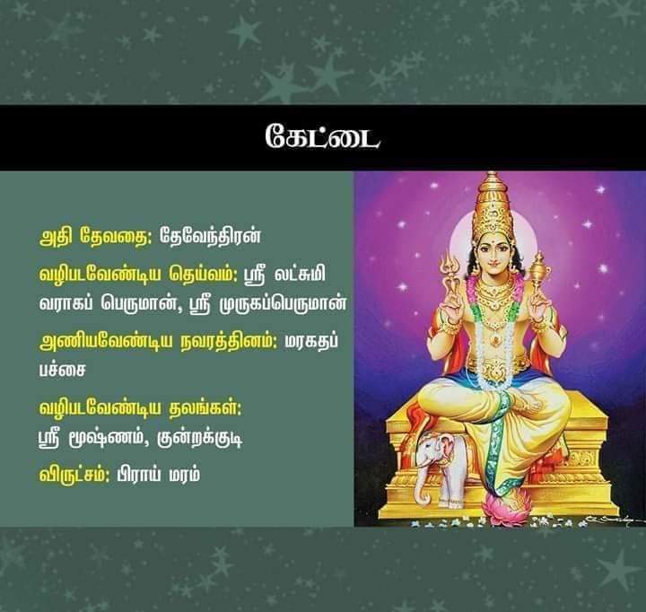 kettai nakshatra god in tamil